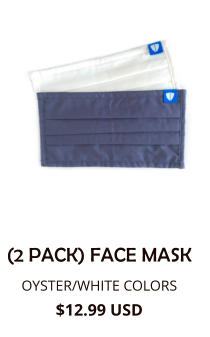 (2 PACK) FACE MASK OYSTER/WHITE COLORS $12.99 USD