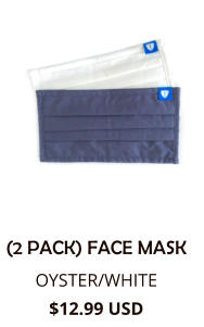 (2 PACK) FACE MASK OYSTER/WHITE $12.99 USD
